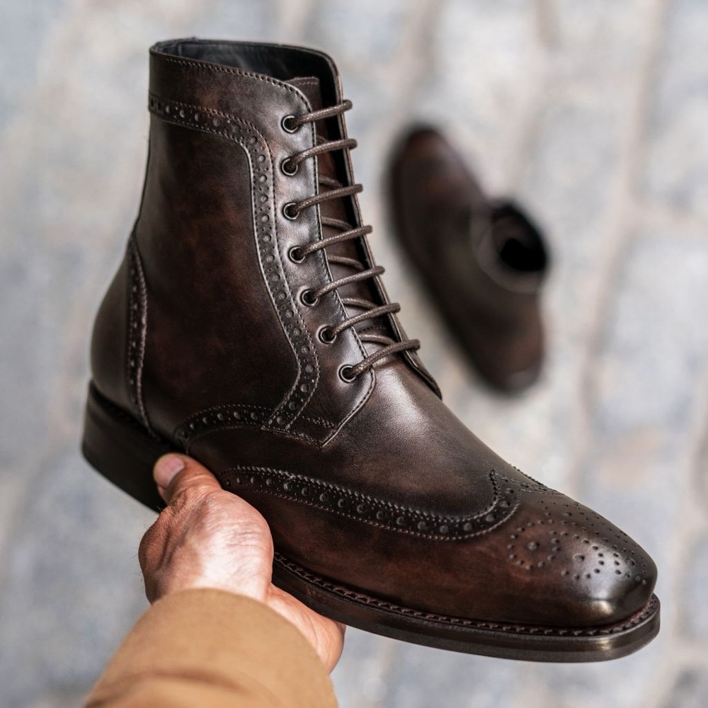 BRAND NEW Thursday Boot Company Dark Brown Men's Wingtip Boots 🔥